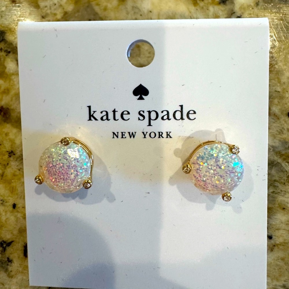 Kate Spade Iridescent Glitter Earrings NWT